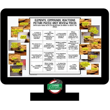 Elements, Compounds, Reactions Activity Picture Puzzle Physical Science Activity - preview 4
