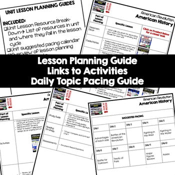 American Revolution Lesson Plan Guide, Unit Plan, Back-to-School - preview 2