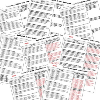 Executive Orders DBQ Reading Activity, Google, Civics DBQ, Close Reading FREE - preview 2