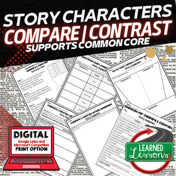 Story Characters Compare and Contrast and Writing Extension Activity (English) - preview 1