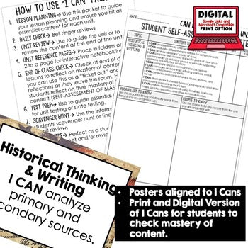 Civics I Can Statements Bundle | Self-Assessment & Learning Targets - preview 4