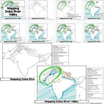 Indus River Valley Map Activity and Research, Mapping Ancient India - preview 2