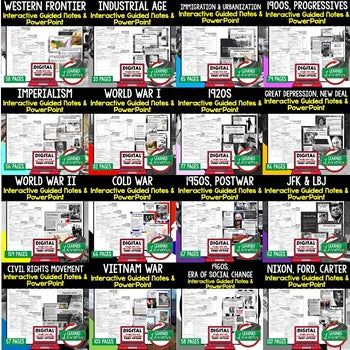 U.S. History Guided Notes Bundle | PowerPoint Lessons | Print & Digital - preview 2