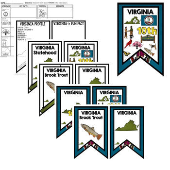 Virginia History Word Wall, State Profile, Virginia Activities Virginia Posters - preview 2