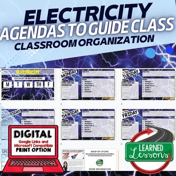 Electricity Agenda PowerPoint & Google Slides, Physical Science Agenda - preview 1