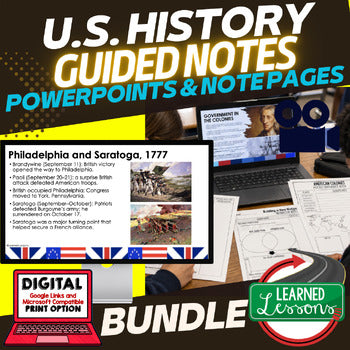 Early U.S. History Guided Notes Bundle | PowerPoints | Print & Digital - preview 1