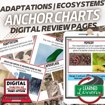 Animal Adaptations Posters | Life Science Anchor Charts | Middle School Science - preview 1