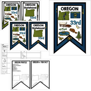 Oregon History Word Wall, State Profile, Oregon Activities US History Posters - preview 2