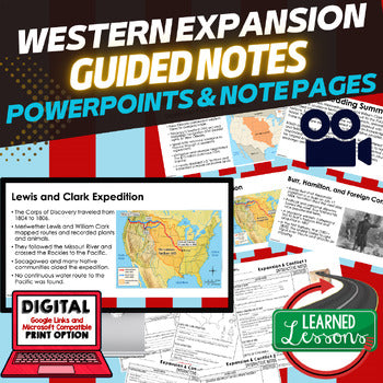 Western Expansion Guided Notes and PowerPoints, Flipped Classroom Video - preview 1