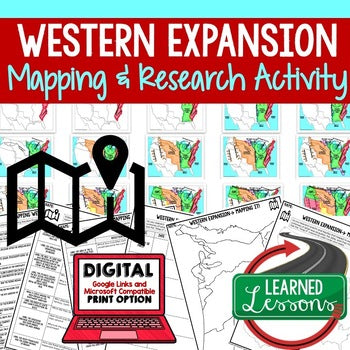 Western Expansion Mapping Activity Research PowerPoint Mapping Western Expansion - preview 1