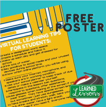 Virtual Learning Student Tips Poster | Back to School | Distance Learning - preview 1