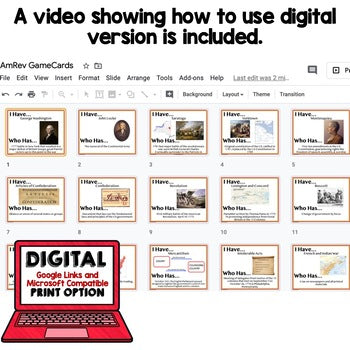 French Revolution Game Cards, Test Prep, Print & Digital Learning, Google - preview 2
