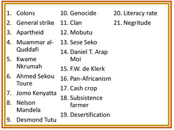 Africa After WWII Word Wall Pennants World History Word Wall - preview 2