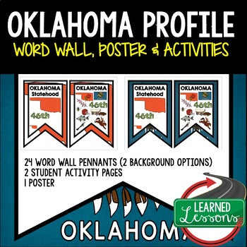 Oklahoma History Word Wall, State Profile, Oklahoma Activities US History - preview 1