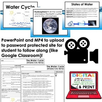 Water Cycle Guided Notes and PowerPoints NGSS, Science Guided Notes - preview 2