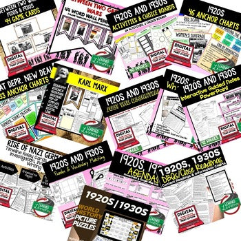 1920s & 1930s Activities Bundle | World History Print & Digital Lessons - preview 2