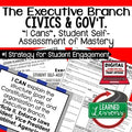 Executive Branch I Cans & Posters, Self-Assessment of Mastery, CIVICS - preview 1