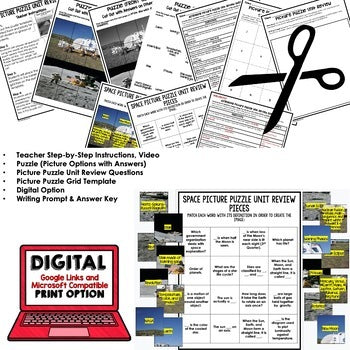 Earth Sun Moon Planets Activity Picture Puzzle Earth Science Activity - preview 4