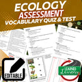 Ecology Assessments, Test, Quiz, Life Science Assessments - preview 1