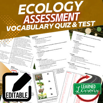 Ecology Assessments, Test, Quiz, Life Science Assessments - preview 1