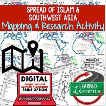Spread of Islam Map Activity, Mapping The Spread of Islam PRINT & DIGITAL - preview 1