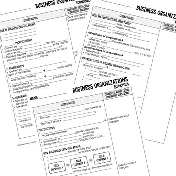 Business Organizations Guided Notes & PowerPoint, Economic Notes - preview 4