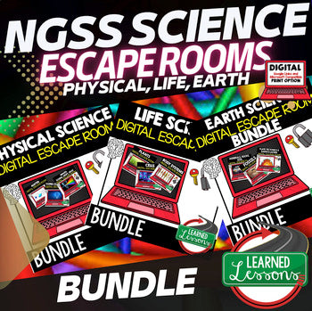Science Escape Room Bundle | Life, Physical & Earth Science | Print & Digital - preview 1
