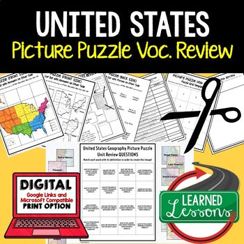 United States Activity Picture Puzzle, Test Prep, Unit Review, Study Guide - preview 1