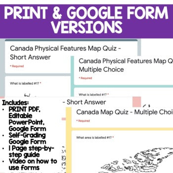 Canada Map Quizzes Geography Assessment, GOOGLE FORM - preview 2