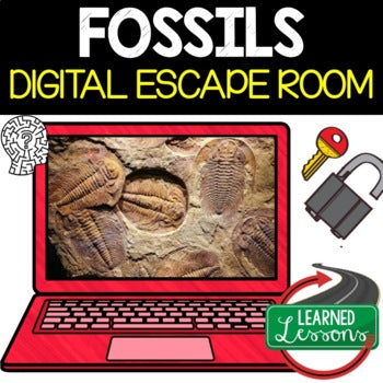 Fossils Digital Escape Room, Fossils Activity Earth Science Escape Room - preview 1
