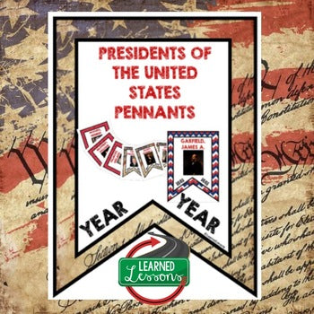 Presidents of the United States Word Wall Pennant, US History Word Wall - preview 1