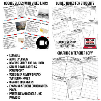 Manifest Destiny Guided Notes & PowerPoints American History Google - preview 2