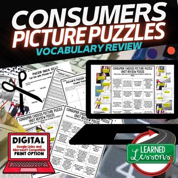 Personal Finance Vocabulary Activity | Picture Puzzle | Financial Literacy - preview 1
