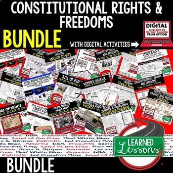 Constitutional Freedoms & Rights Bundle | Civics Activities | Print & Google - preview 1