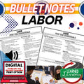 Labor Outline Notes, Bullet Notes, Unit Review, Test Prep Economic Notes - preview 1