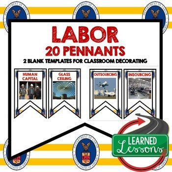 Labor Word Wall Pennants Economics Word Wall - preview 1