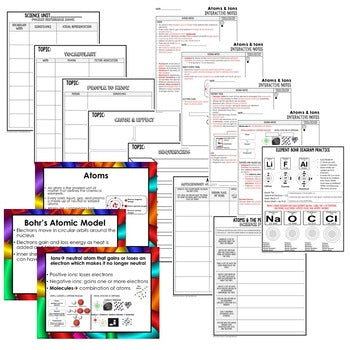 Atoms Guided Notes & PowerPoints NGSS, Earth Science Guided Notes - preview 2
