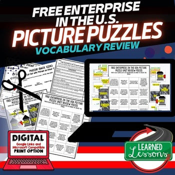 Free Enterprise in US Activity Picture Puzzle, Economics Curriculum - preview 1