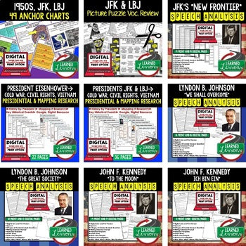 1950s, JFK & LBJ U.S. History Bundle | Cold War Activities | Print & Digital - preview 3