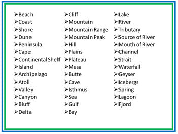 Landforms and Waterways Word Wall World Geography Word Wall - preview 2
