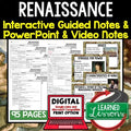 Renaissance Guided Notes and PowerPoints, Interactive Notebooks, Google - preview 1