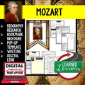 Mozart Biography Research, Bookmark Brochure, Pop-Up Writing Google - preview 1
