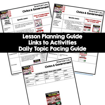 American Law Lesson Plan Guide Civics Government Back To School - preview 2