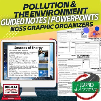 Energy Use Guided Notes and PowerPoints NGSS Earth Science Guided Notes - preview 1
