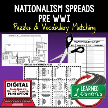 Nationalism Pre WWI Vocabulary Activity Puzzle | Test Prep| Print and Google - preview 1