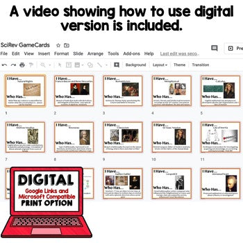 Scientific Revolution Game Cards, Test Prep, Print & Digital Learning, Google - preview 2