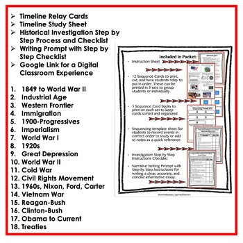 1920s Timeline Relay & Writing, Digital Learning, Google & Print - preview 2