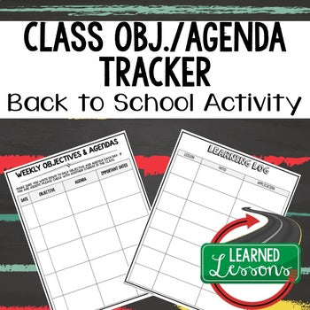 Back To School Class Objective and Agenda Recorder and Learning Log - preview 1
