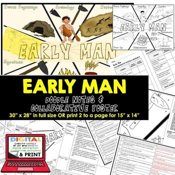 Early Man Collaborative Poster, Early Man Doodle Notes, Print &  GOOGLE Notes - preview 4