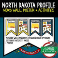 North Dakota History Word Wall, State Profile, North Dakota Activities Posters - preview 1